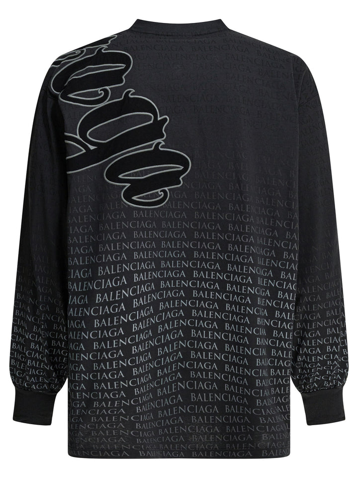 Balenciaga Crew-Neck T-Shirt With Print T-shirts - Nero | 4c740c9ba443b16527433c6f781ba8422af9b90f