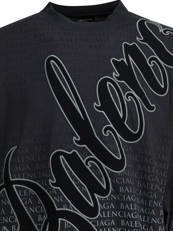 Balenciaga Crew-Neck T-Shirt With Print T-shirts - Nero | f9c1c4d55e2637065f9777ff8d30170832742810
