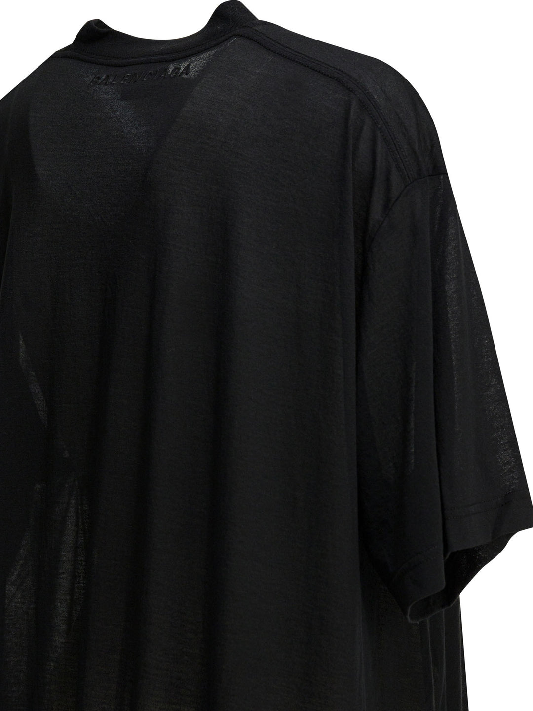 Balenciaga Crew-Neck T-Shirt With Train T-shirts - Nero | b6fbbc14428d7822e4a9d13ca99e5ac3119a29a3