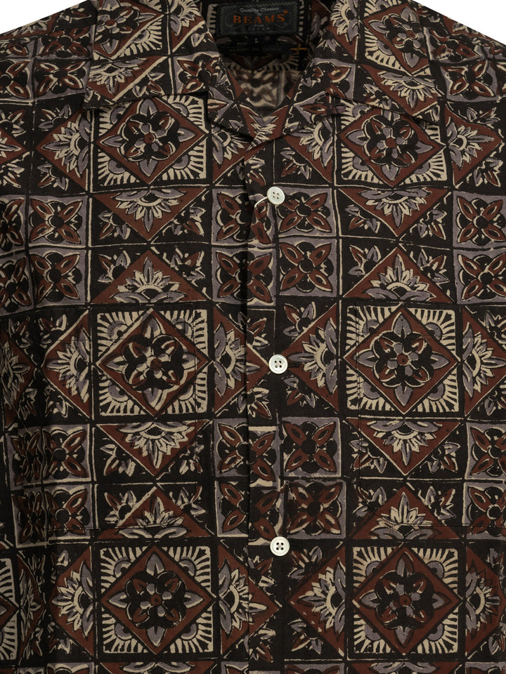 Beams Plus Block Print Shirts - Marrone | 9c8807d60f3a03fde339a74d16b27dedb2283ab9