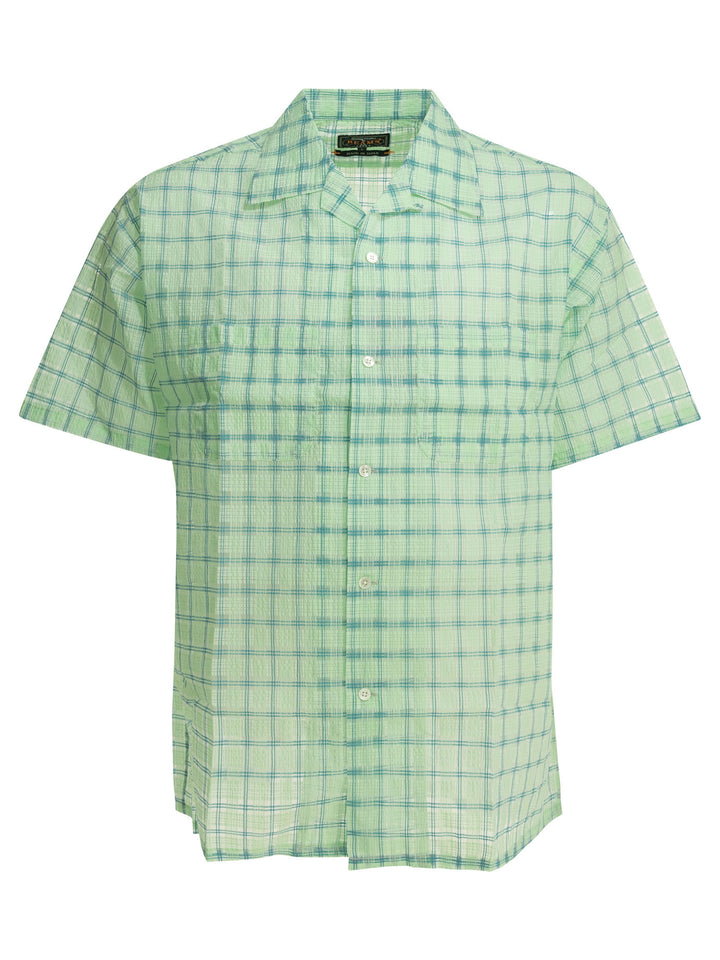 Beams Plus Open Collar Nylon Airy Plaid Shirts - Verde | 9edee945f4f38e4996322f544678addd9743c6e1