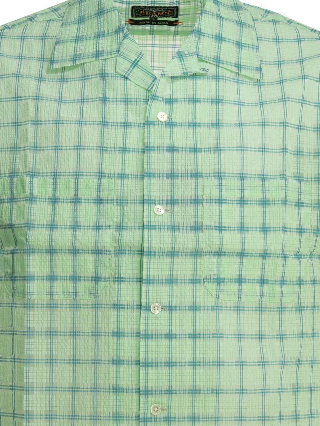 Beams Plus Open Collar Nylon Airy Plaid Shirts - Verde | ec16221cdcee25af7310e8ef1361abe6b1b981c8