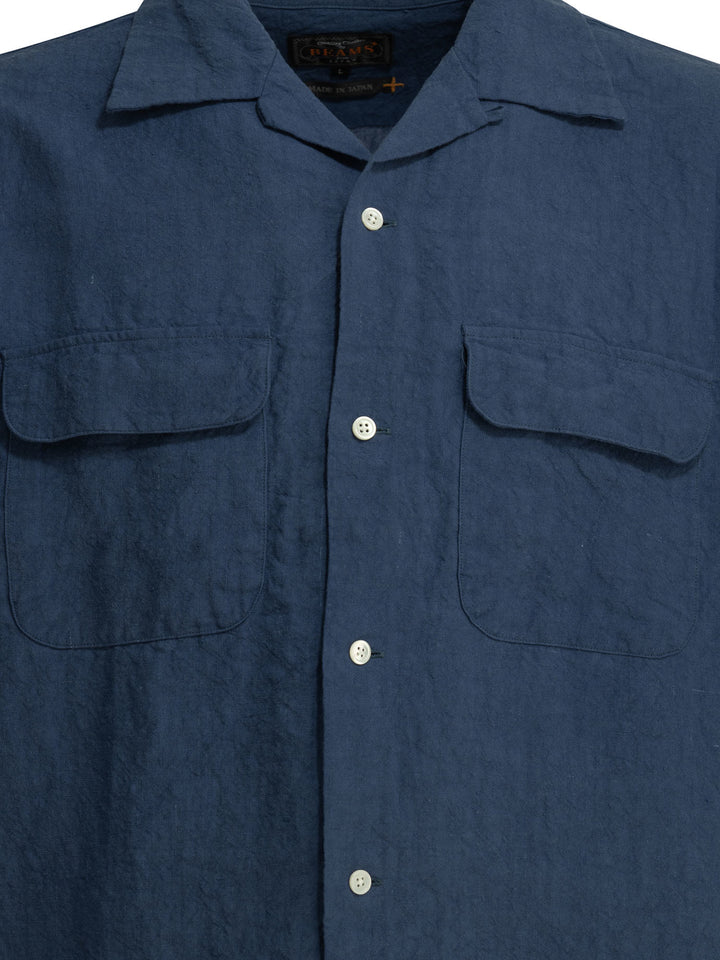 Beams Plus Casual Linen Shirt Shirts - Blu | 8bce8b4f3371a0da65fb38880ed650aa1738872a