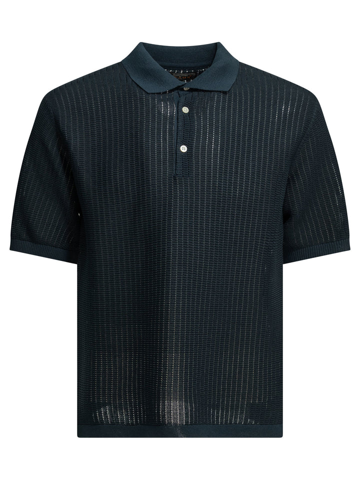 Beams Plus Polo Shirt With Buttons Made Of Washi Yarn Polo shirts - Blu | 00bd252bbe74948458048b10f0422ed7c1e0a0bf