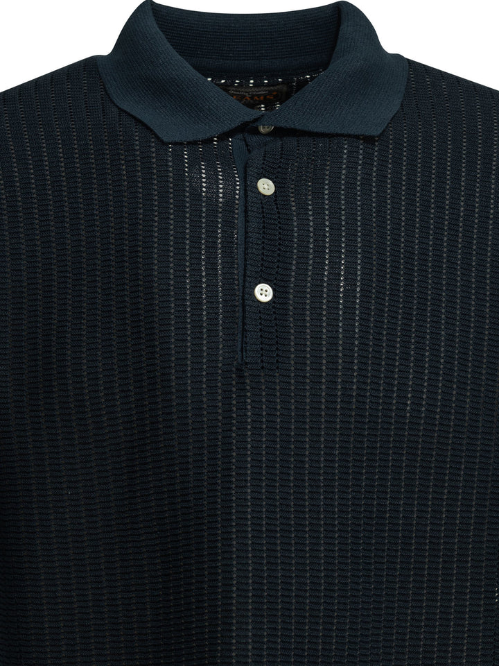 Beams Plus Polo Shirt With Buttons Made Of Washi Yarn Polo shirts - Blu | 55415ba9b48cb13537669f815e55054cdd9f329b