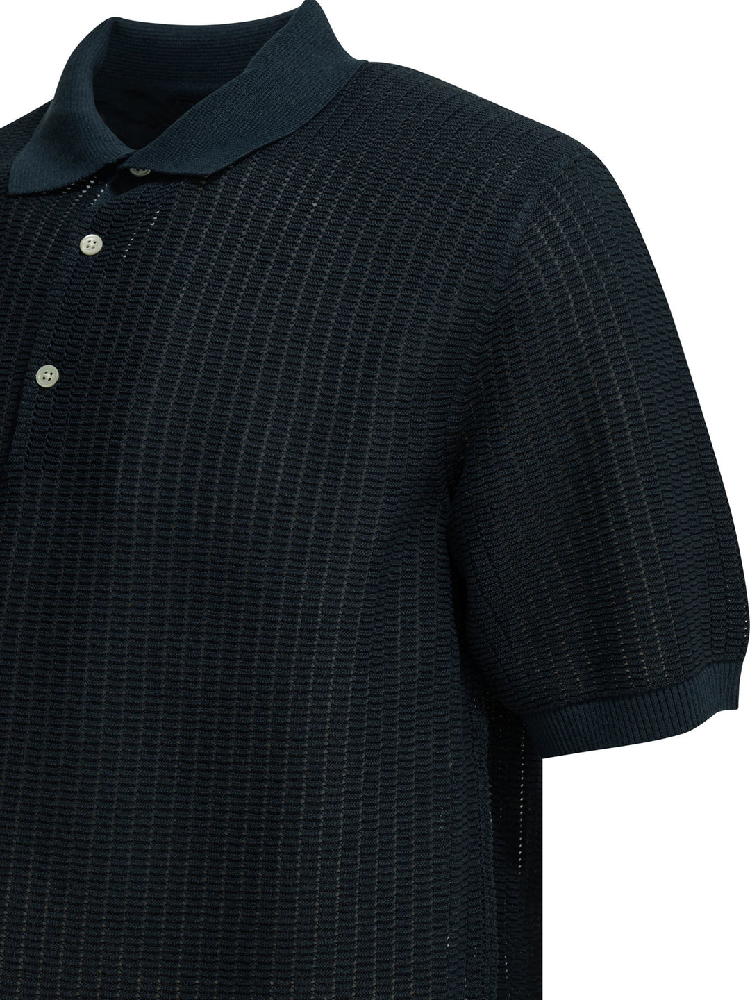 Beams Plus Polo Shirt With Buttons Made Of Washi Yarn Polo shirts - Blu | 72228576a385b07f80cb288cd3d4b10425bac766