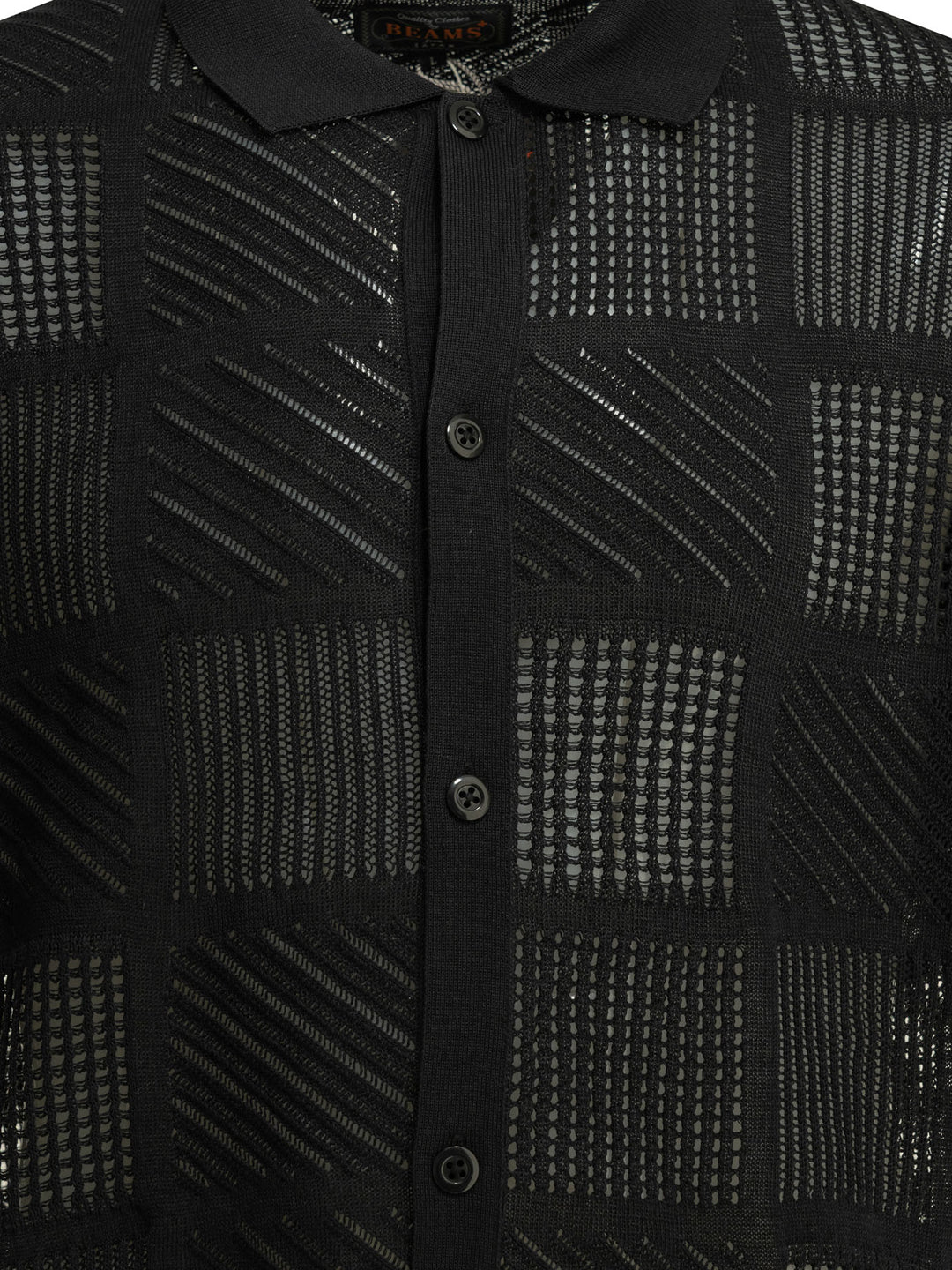Beams Plus Textured Knit Button-Down Polo Shirt Polo shirts - Nero | 6fb2c1c6c1d92a039923deff01bbd9f14cb4c8b9