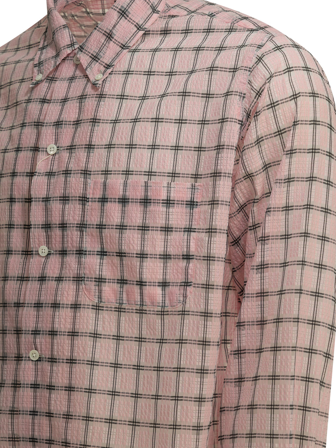 Beams Plus Open Bd Nylon Airy Plaid Shirts - Rosa | 64b421863b10fc22dbb26512b1de5ab06f4b28af