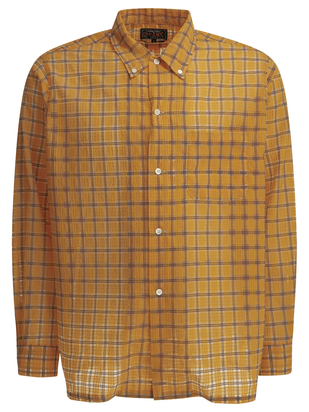 Beams Plus Open Db Nylon Airy Plaid Shirts - Arancione | 14c44fda05584f14fd7f59be93ccc823df765454