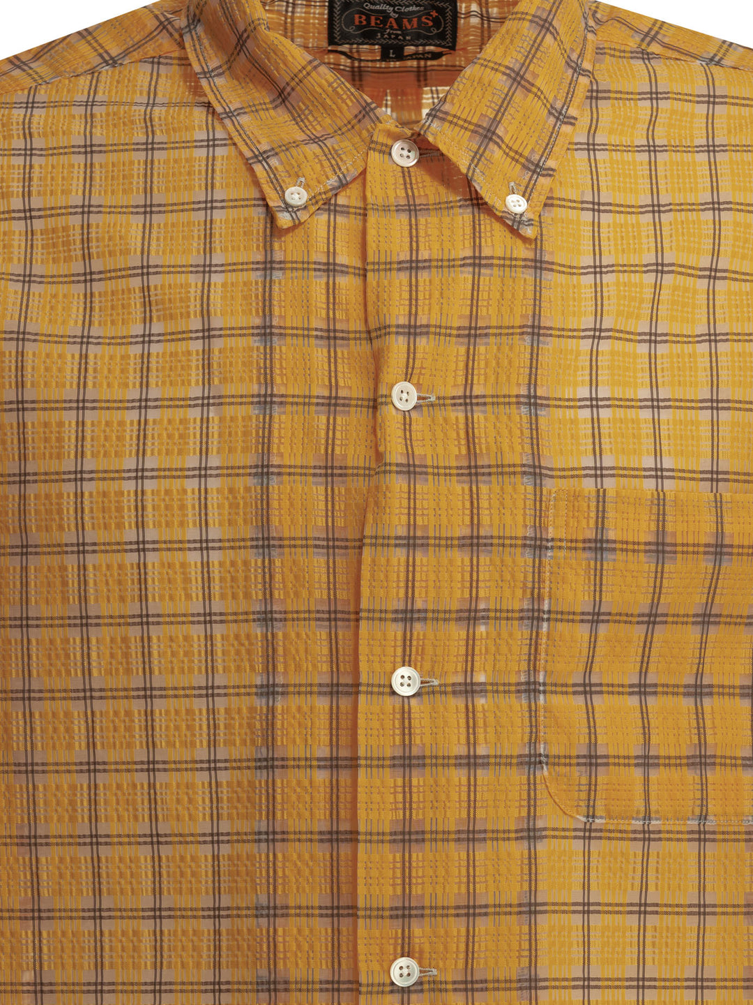 Beams Plus Open Db Nylon Airy Plaid Shirts - Arancione | 86eaa7a03332fbeaddaa0412d02af3959950ca22