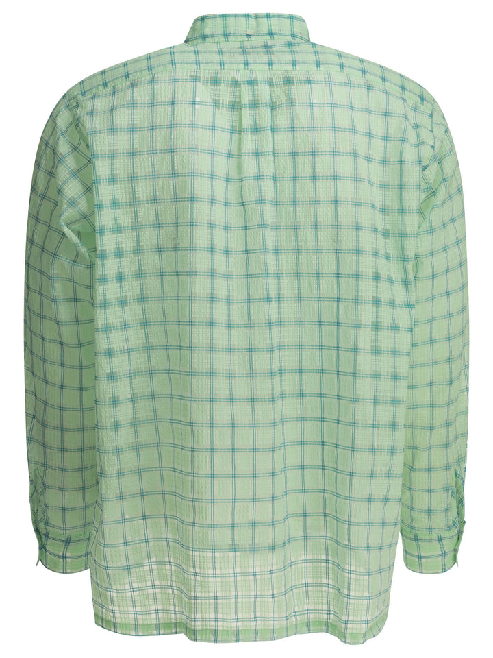 Beams Plus Open Bd Nylon Airy Plaid Shirts - Verde | 76f25de5cefc89526380312f8f67df51c61e2f47