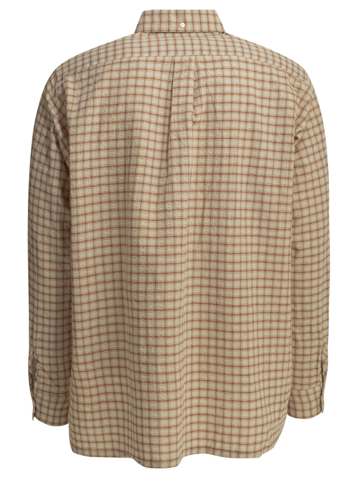 Beams Plus Open Bd Sucker Shirts - Arancione | 9a63643a7732d15bd02ecf0554558782c834ec48