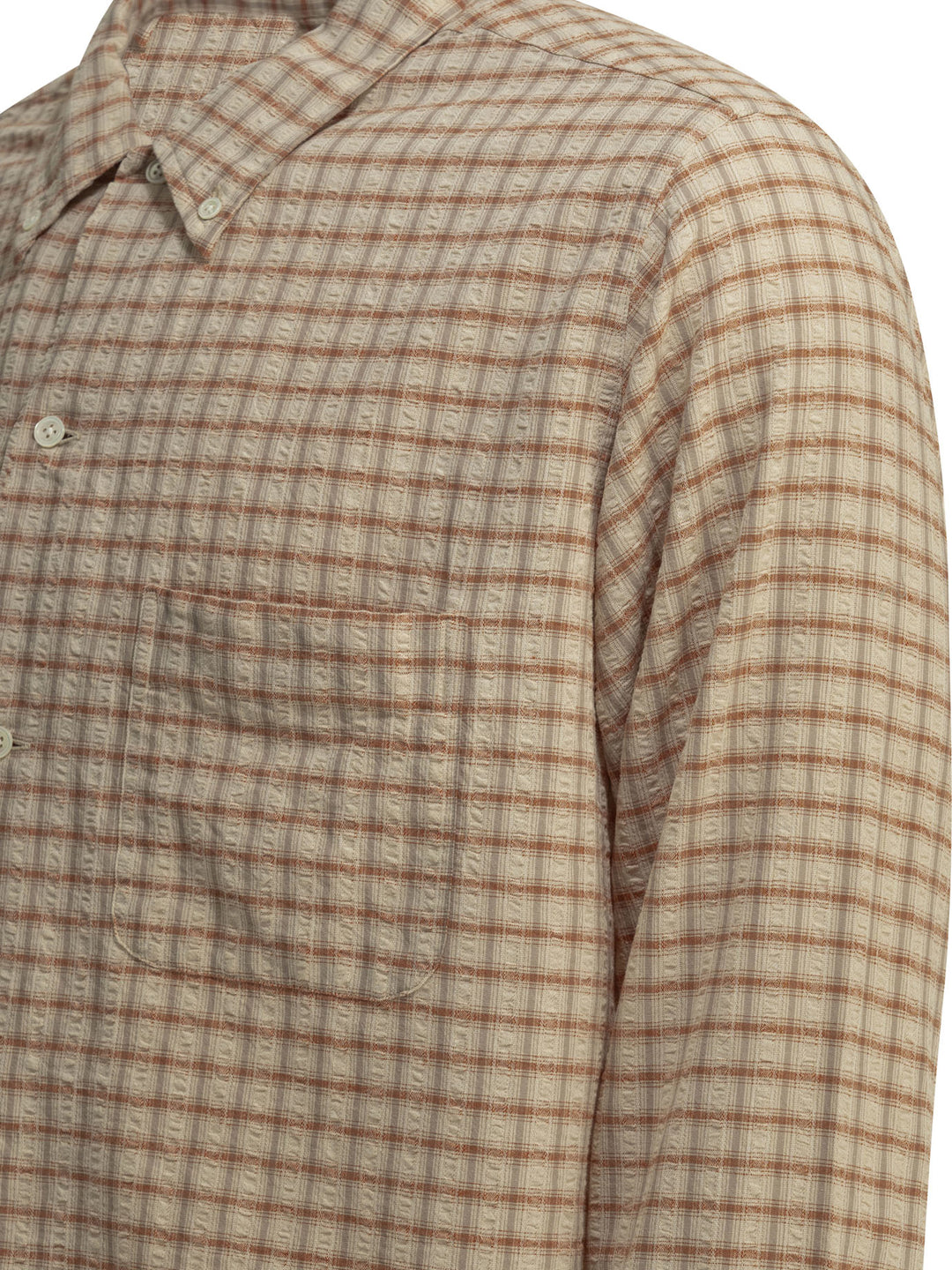 Beams Plus Open Bd Sucker Shirts - Arancione | adfa984eeac52b9b25242eb392ce1fdca601e456