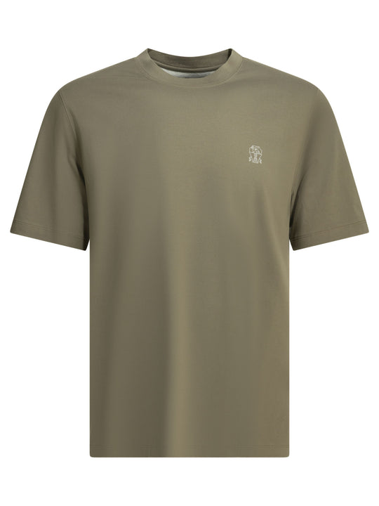 Crew-Neck T-Shirt With Logo T-Shirts Verde