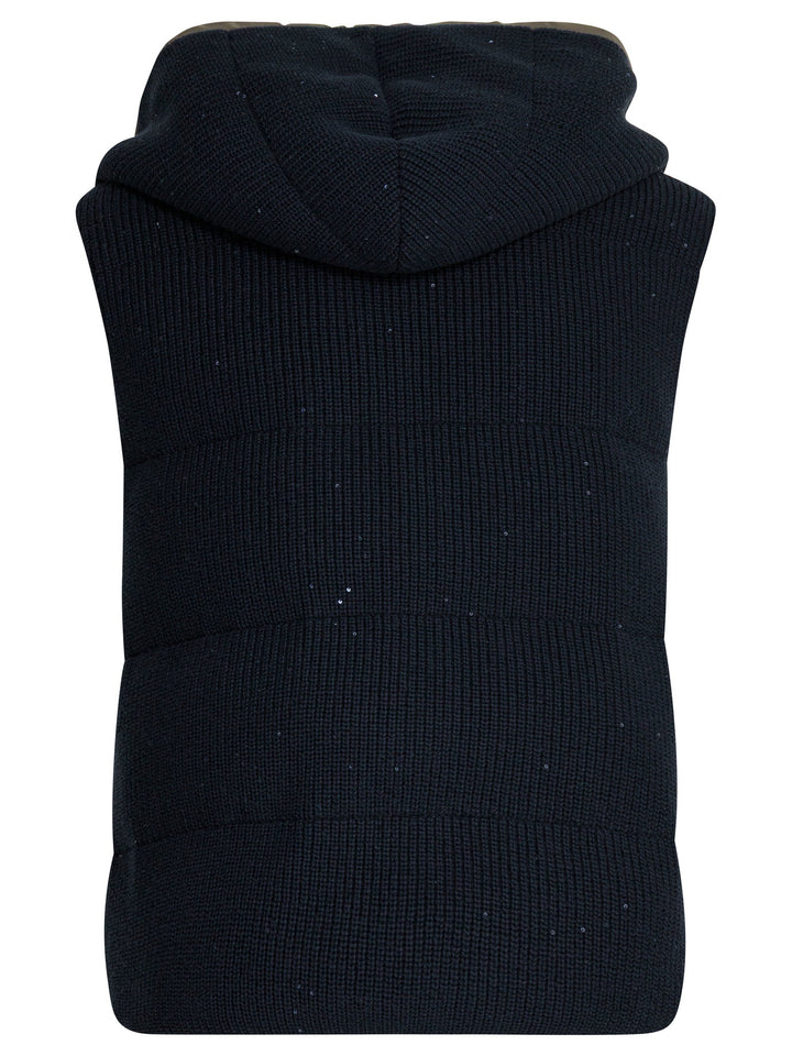 Brunello Cucinelli Sleeveless Jacket Jackets and Coats - Blu | 8b4014c3db31e886251c0aba45546618889daeb1