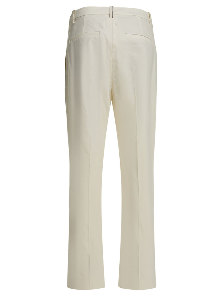 Brunello Cucinelli Cigarette Trousers - Bianco | 2d652fbd737215508eff20ee7988d7ea198ed66e