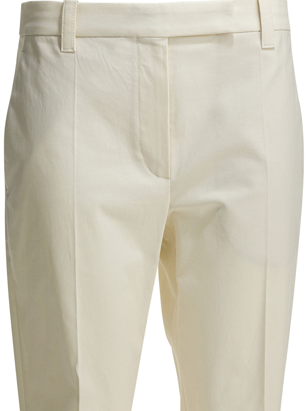 Brunello Cucinelli Cigarette Trousers - Bianco | fa8093189de58a2a9789e93285b8e9e836646906