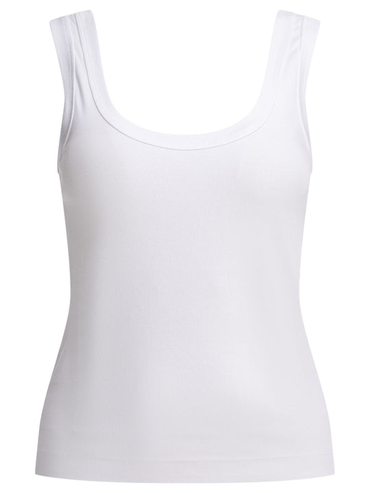 Jersey Tank Top With Jewel Top Bianco