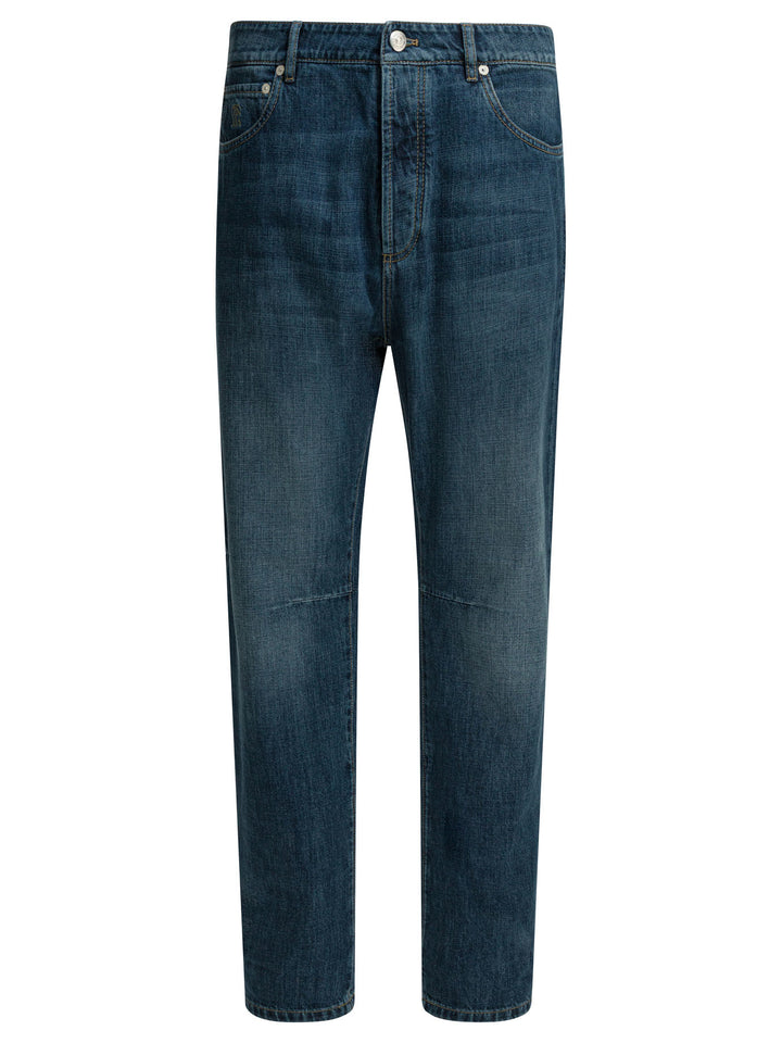 Brunello Cucinelli Straight-Leg Jeans - Blu | 05797a043b73c8a74301e3ca3588cf69d1c41b66