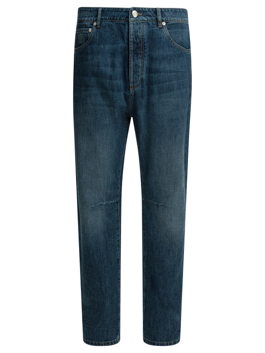 Straight-Leg Jeans Blu
