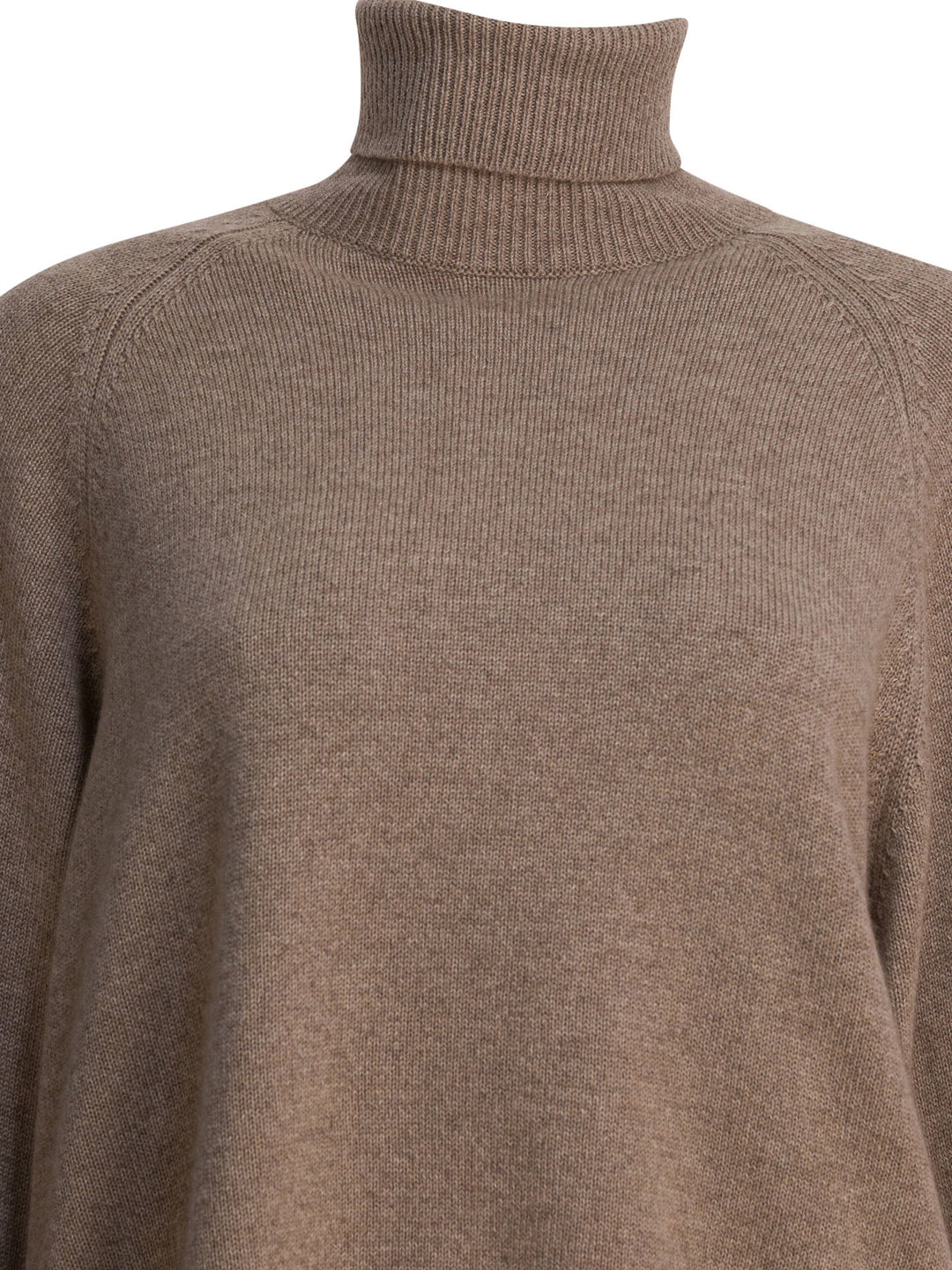 Brunello Cucinelli Turtleneck Sweater With Shiny Shirt Details Knitwear - Marrone | ea925d665588beb05bf980000733ff823513bf47