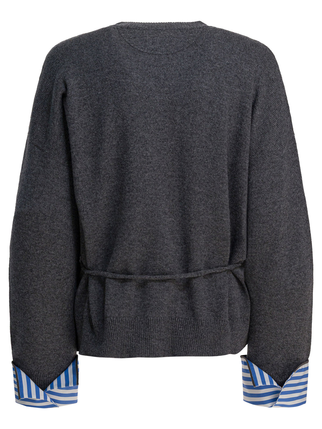 Brunello Cucinelli Cardigan With Belt Knitwear - Blu | 9956873024dcd92b493d6e665808916c7dd4c8d1