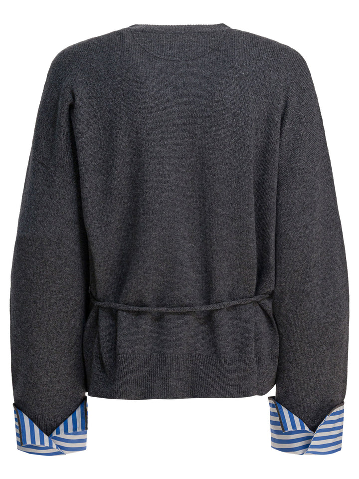 Brunello Cucinelli Cardigan With Belt Knitwear - Blu | 9956873024dcd92b493d6e665808916c7dd4c8d1