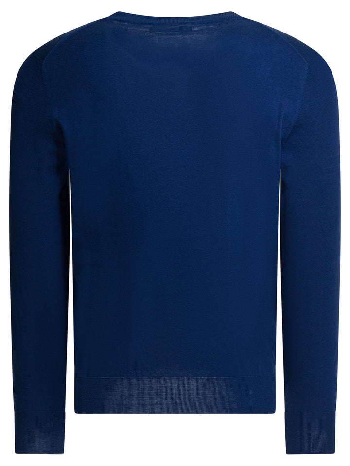 Brunello Cucinelli Cotton Crewneck Sweater Knitwear - Blu | fd66de22e8007f07011df7b6f6d1babf523c77ef
