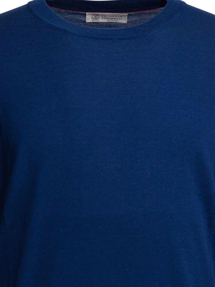 Brunello Cucinelli Cotton Crewneck Sweater Knitwear - Blu | e29c964b02e6a1823d8ed02af315f88e5ae596bf