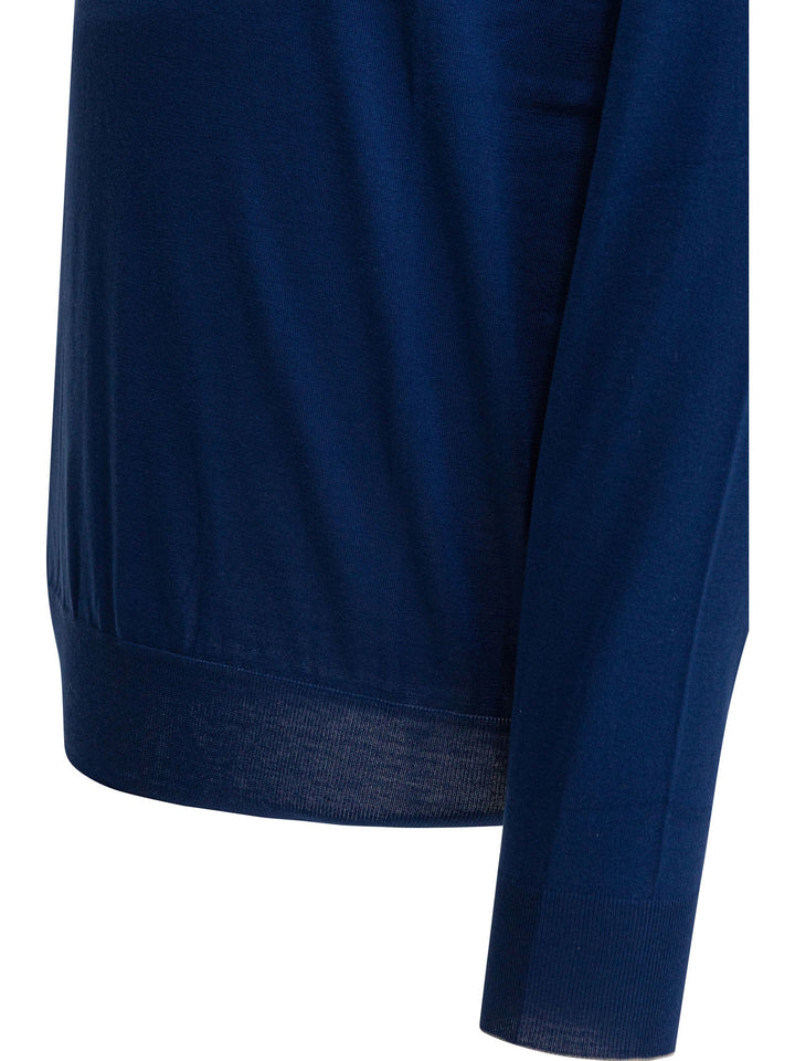 Brunello Cucinelli Cotton Crewneck Sweater Knitwear - Blu | 639fa6ec8eb56435a1da6f7707a15eaa8a8d0391