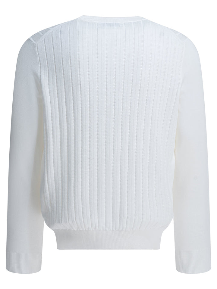 Brunello Cucinelli Ribbed Crew-Neck Sweater Knitwear - Bianco | 957ea22888fd3c3297c7affe34fa218e6f35b50a