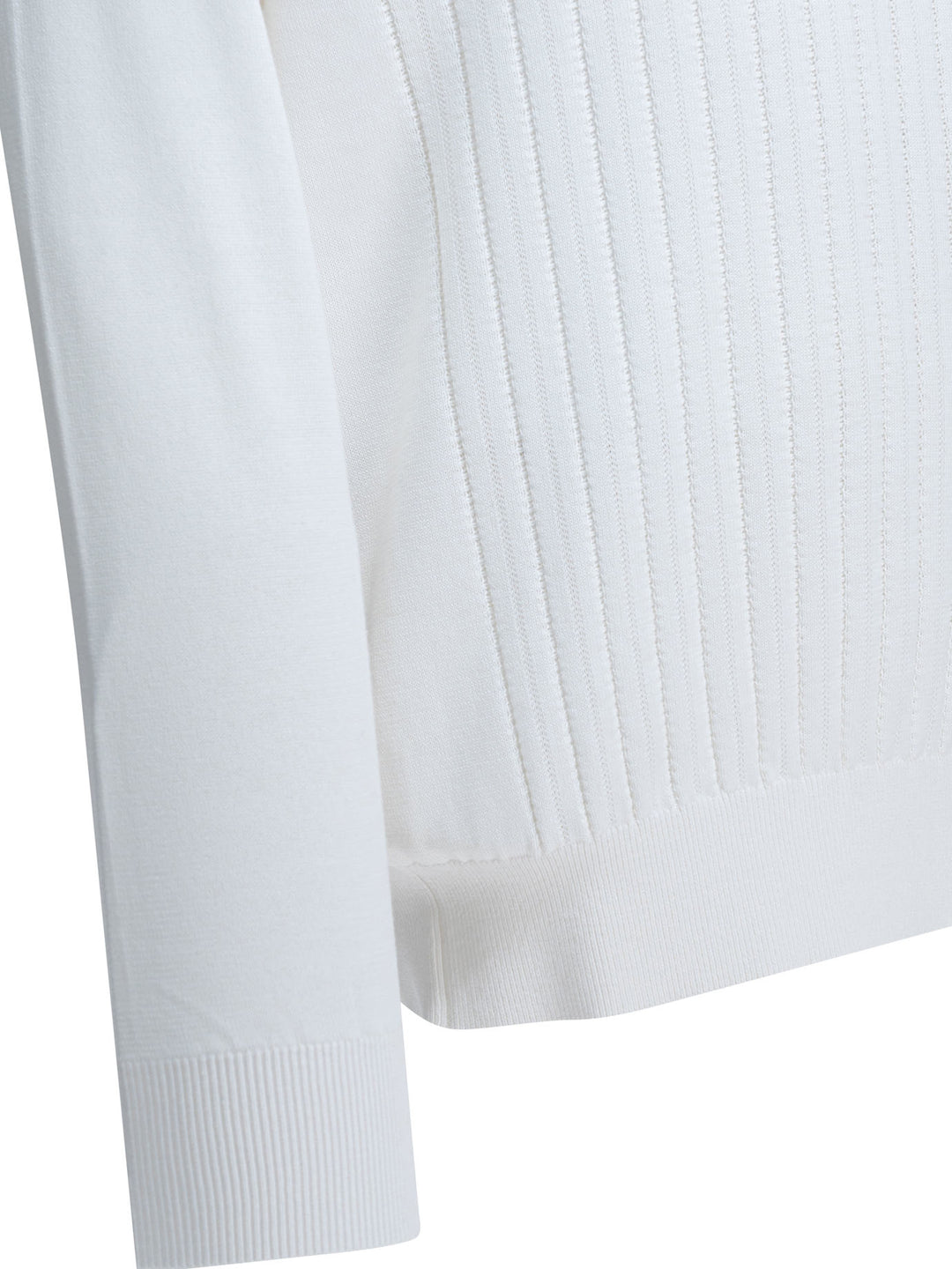 Brunello Cucinelli Ribbed Crew-Neck Sweater Knitwear - Bianco | 1db5b40682e500d216267581ba6b84f81b3e05ce