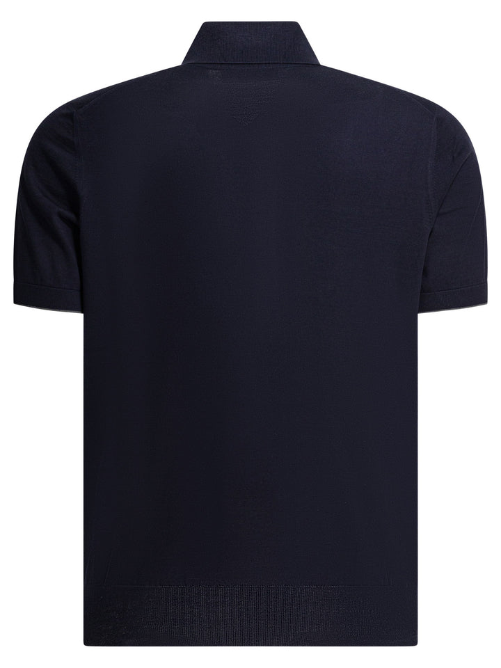 Brunello Cucinelli Cotton Button-Down Polo Shirt Polo shirts - Blu | 34a25edc1233ffe9f385aa31140a0845cc4bbaa4