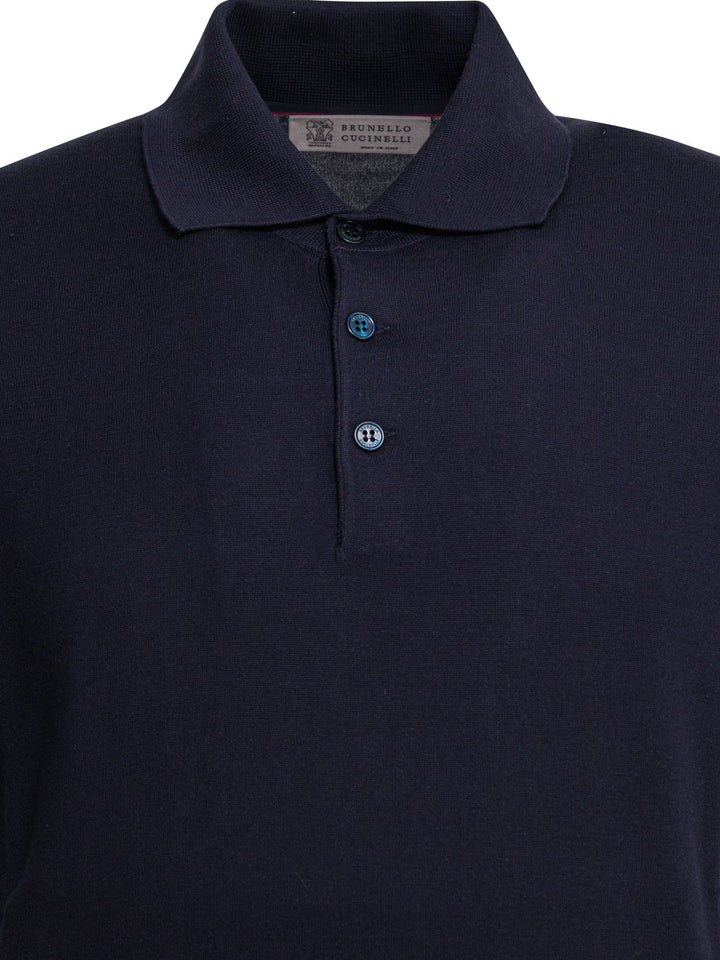 Brunello Cucinelli Cotton Button-Down Polo Shirt Polo shirts - Blu | ba426eef32fd5a81b0a534857ab2bc40bd07a0ce