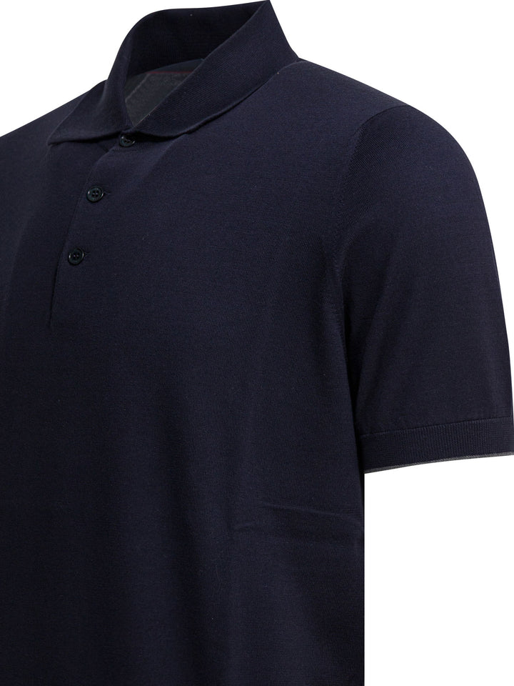 Brunello Cucinelli Cotton Button-Down Polo Shirt Polo shirts - Blu | 012d79814e88d38d3c7171e91f4f056be53a68cf