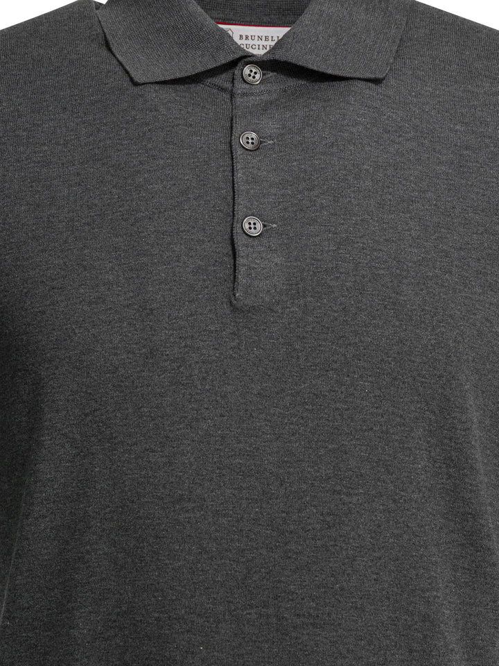 Brunello Cucinelli Polo Shirt With Buttons Polo shirts - Grey | 9ca52a557f0cfb9ee6f1090cf61158a13946e314