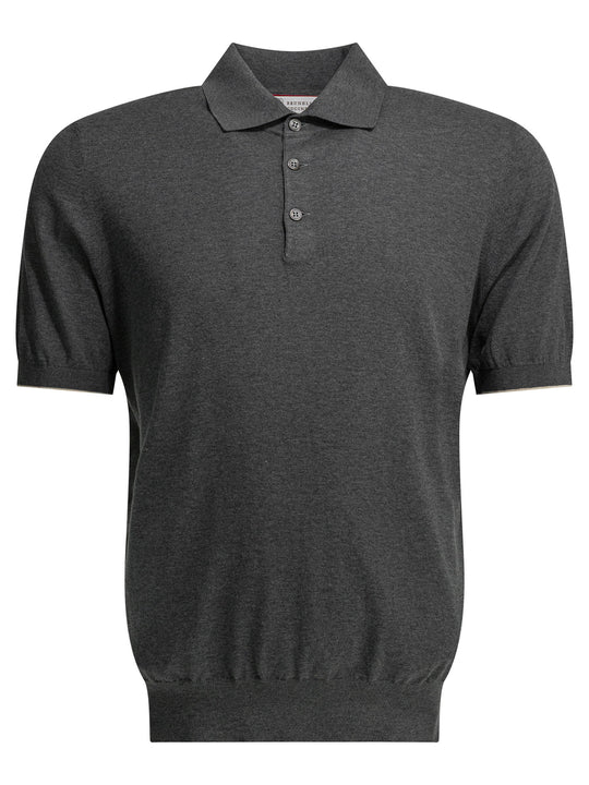 Polo Shirt With Buttons Polo Shirts Grey