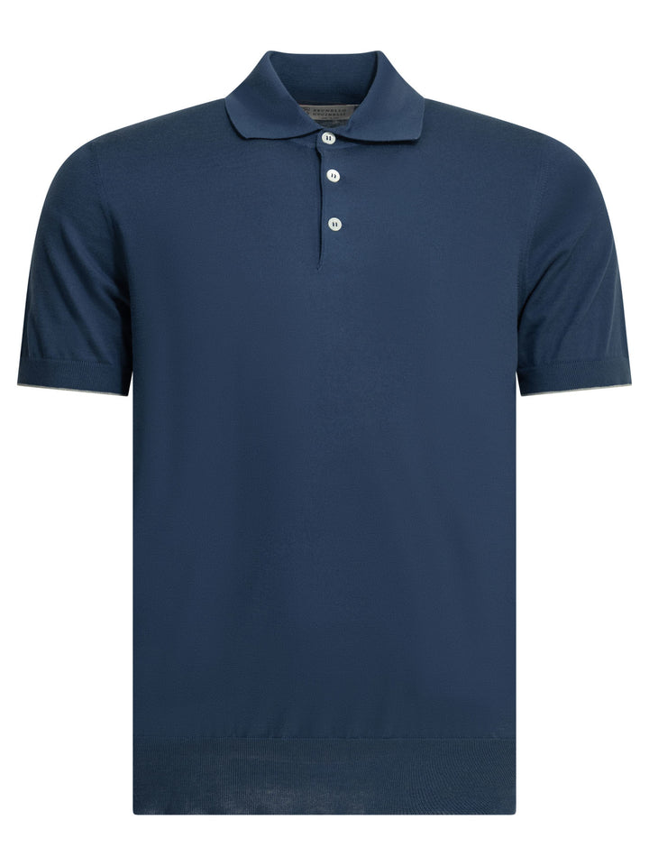 Brunello Cucinelli Polo Shirt With Buttons Polo shirts - Blu | d440b8a20a8a5a61d0ce2adc5a9d366dad1caf5a
