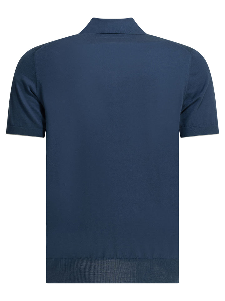 Brunello Cucinelli Polo Shirt With Buttons Polo shirts - Blu | 413ade399b7326d676eb041afc451cedf54daafb
