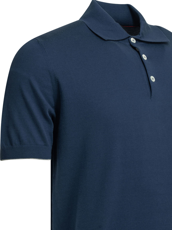 Brunello Cucinelli Polo Shirt With Buttons Polo shirts - Blu | dcb6835fd86fb6ef8c33be00ad4960ab87a7a1a7