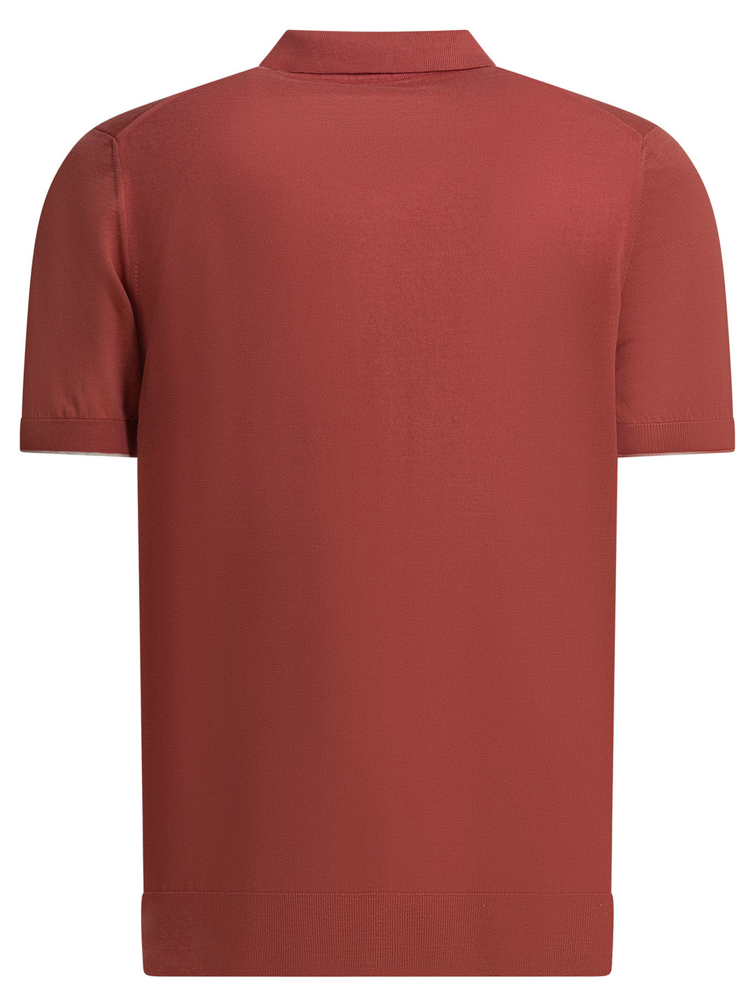 Brunello Cucinelli Cotton Buttonless Polo Shirt Polo shirts - Rosso | 692441dc2cacce22d19375566f4373a586ad5fae