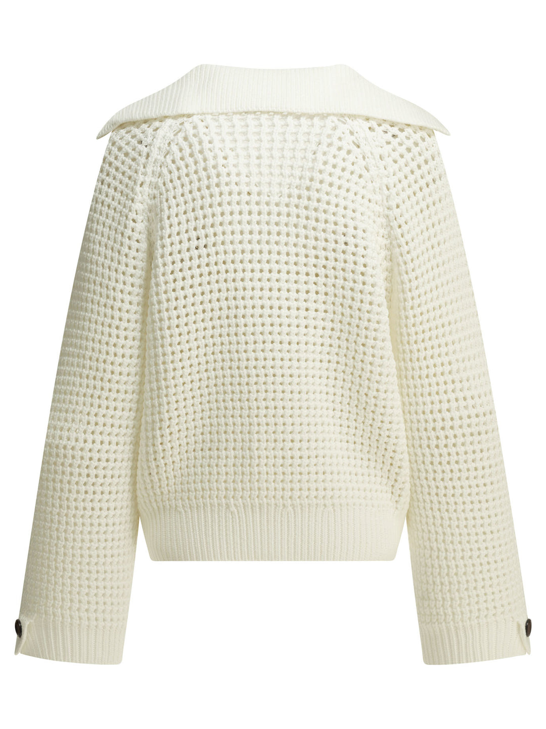 Brunello Cucinelli Cotton V-Neck Sweater Knitwear - Bianco | 5822d3c41c55d1950d4dbf7940e63e8ec3fc78d2