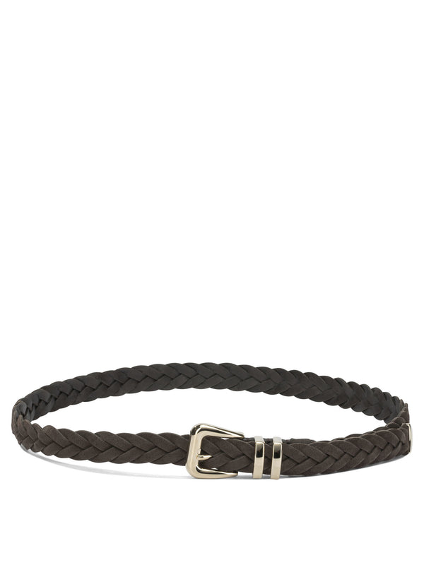 Suede Leather Belt Cinture Marrone