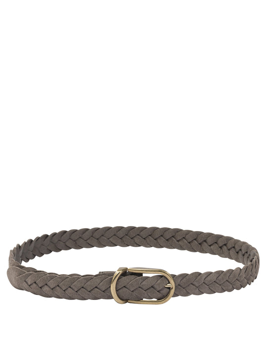 Suede Woven Belt Cinture Marrone