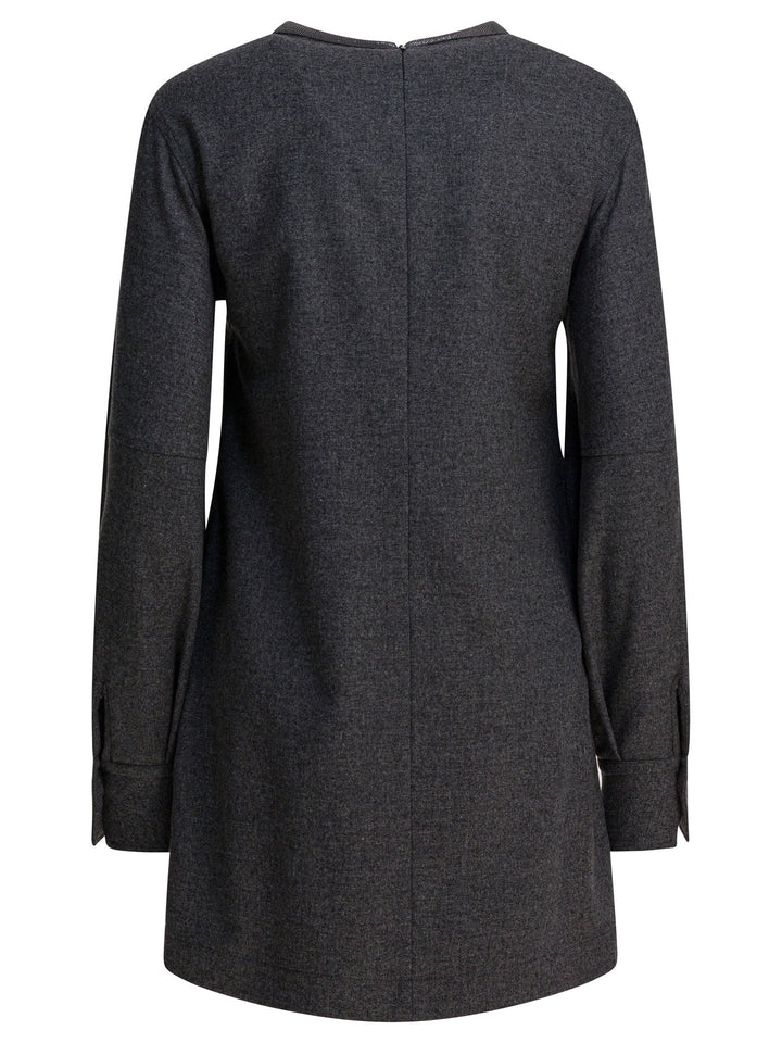 Brunello Cucinelli Wool And Cashmere Dress Abiti - Grey | cc4540ff8013611fbc5069bbe4f3d46bcfc92c27