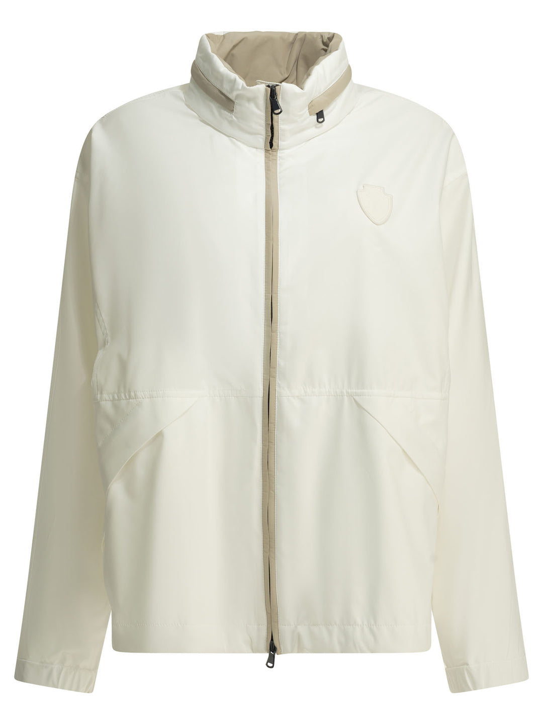 Brunello Cucinelli Raincoat With Logo Jackets and Coats - Bianco | f29acef8778410fd3c4f7e6560f1db3f2a0079ea