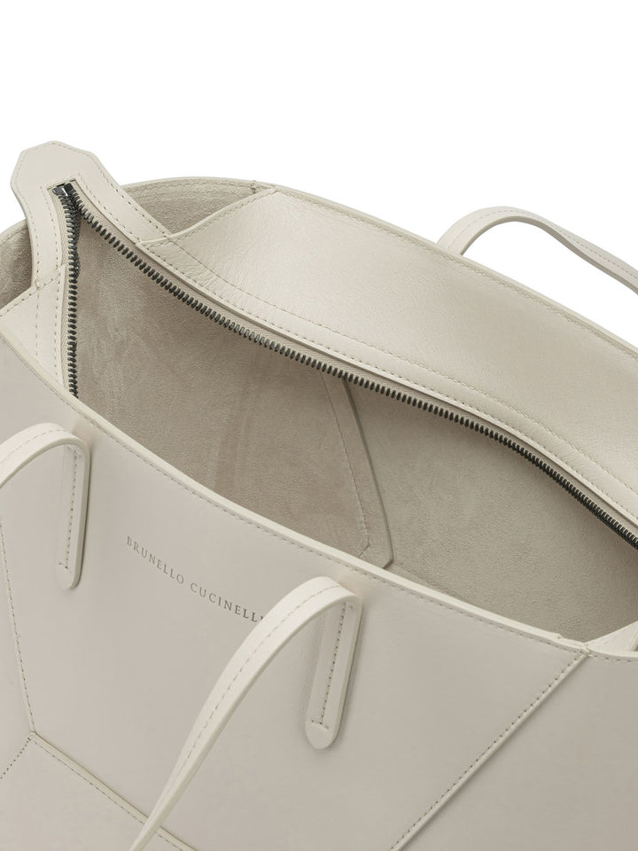 Brunello Cucinelli Bc Duo Borse a Spalla e Tracolla - Bianco | 573d4db0cdb3edaf154742df4f98dccbd0942e0c