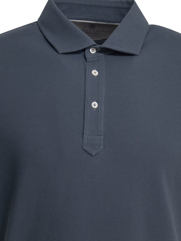 Brunello Cucinelli Faux Layering Polo shirts - Blu | 926ef97134cf6dadd5f0e42f0e76770e475cc5e6