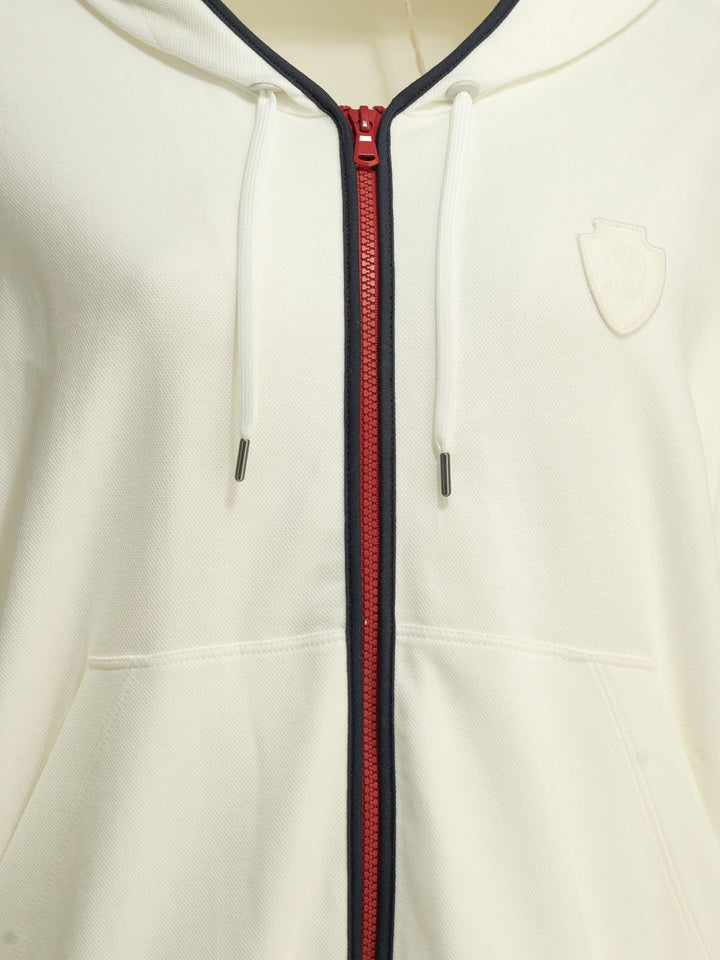 Brunello Cucinelli Zip-Up Sweatshirt With Logo Sweatshirts - Bianco | fe46f27de19652f44b98170ae7e5b3dbb1718e77