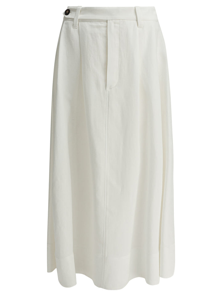 Brunello Cucinelli Long Flared Skirt Gonne - Bianco | 2c73eda7e81ab725bdcbf639fded1fac26e5e971